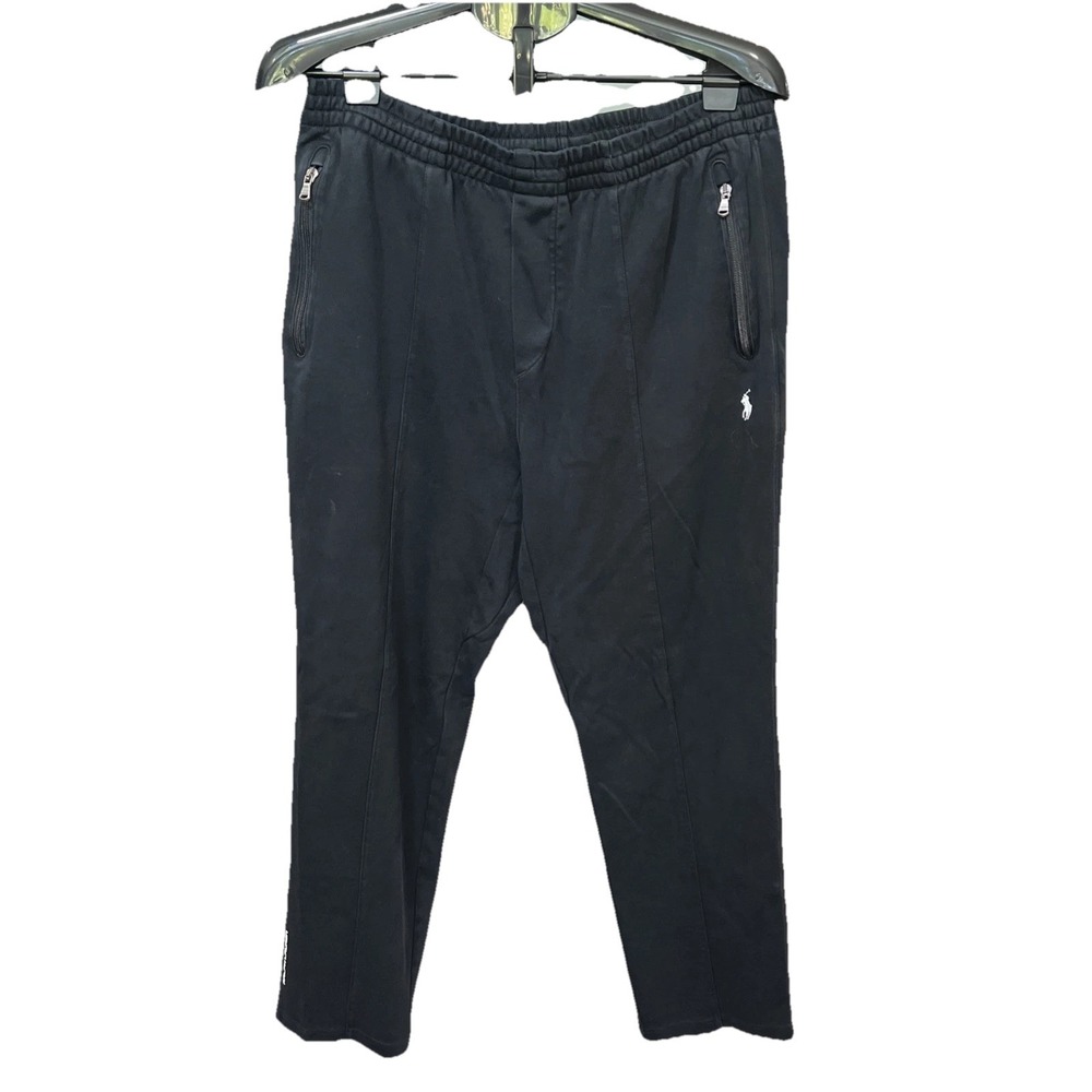 Polo Ralph Lauren Mens XL Jogger Sweatpants Zipper Pockets Black